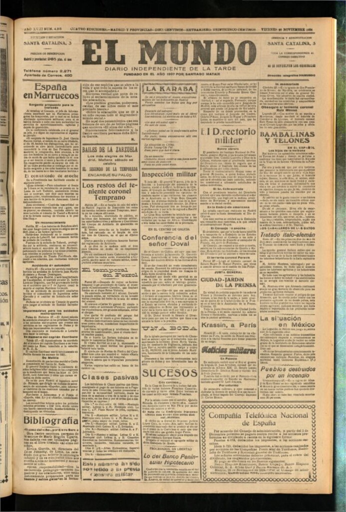 Miniatura de El Mundo del 28 de noviembre de 1924