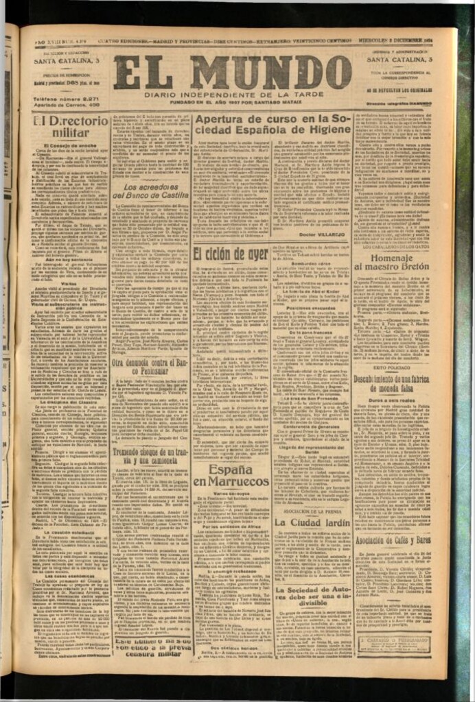 Miniatura de El Mundo del 3 de diciembre de 1924