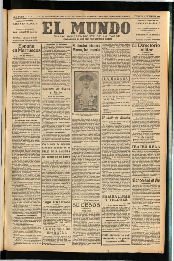 Miniatura de El Mundo del 12 de diciembre de 1924