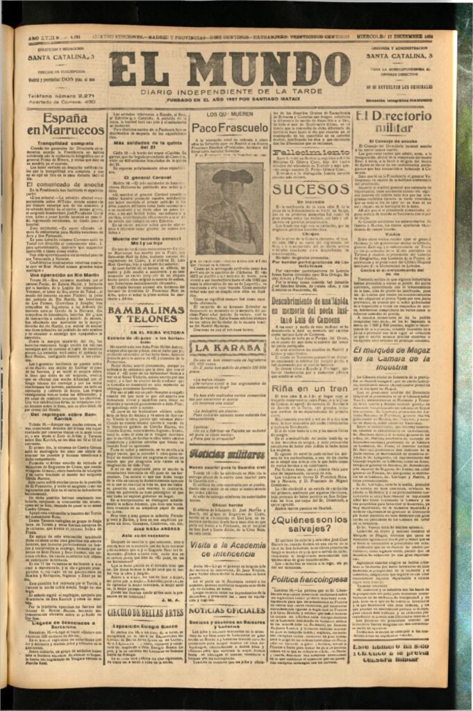 Miniatura de El Mundo del 17 de diciembre de 1924