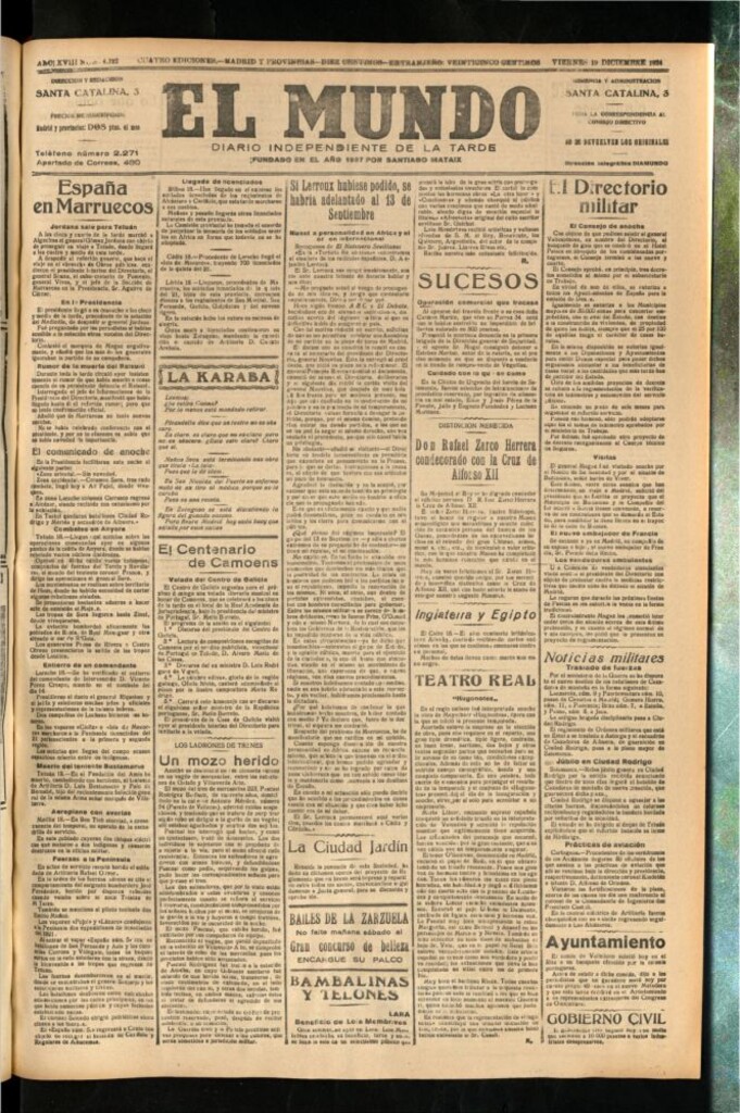 Miniatura de El Mundo del 19 de diciembre de 1924