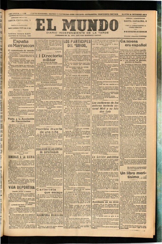 Miniatura de El Mundo del 23 de diciembre de 1924