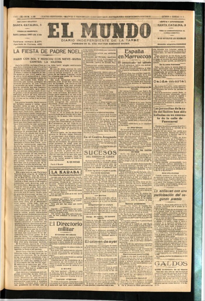 Miniatura de El Mundo del 5 de enero de 1925