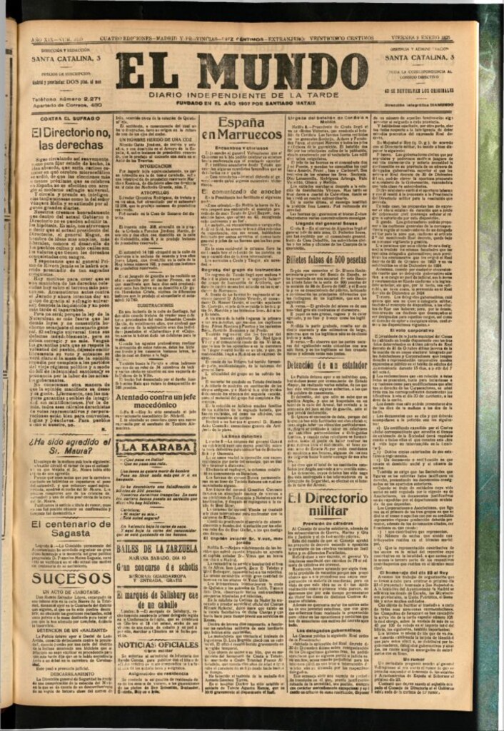 Miniatura de El Mundo del 9 de enero de 1925