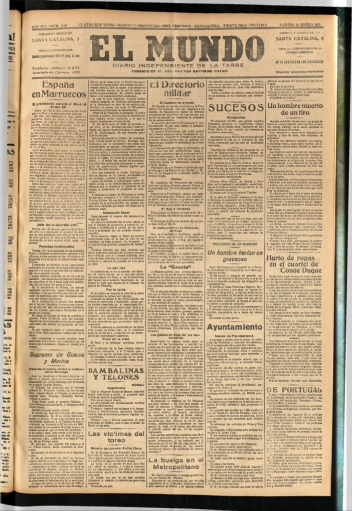 Miniatura de El Mundo del 13 de enero de 1925