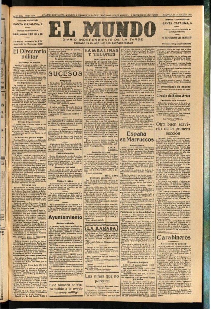 Miniatura de El Mundo del 14 de enero de 1925