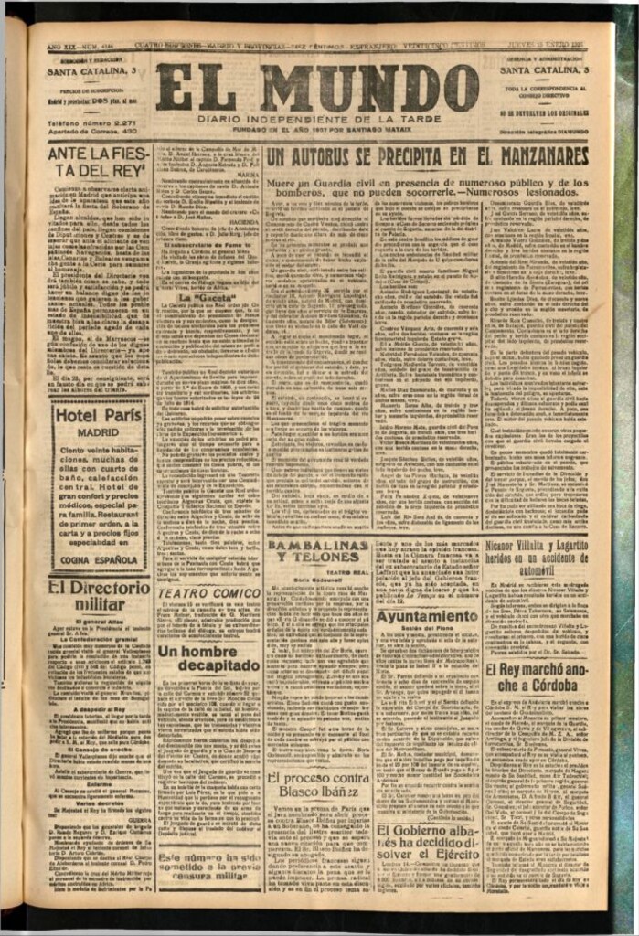 Miniatura de El Mundo del 15 de enero de 1925