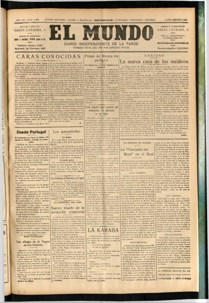 Miniatura de El Mundo del 26 de enero de 1925
