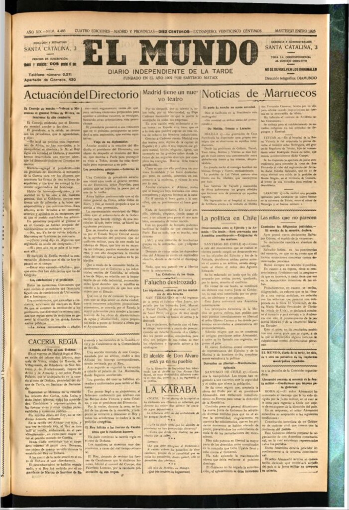 Miniatura de El Mundo del 27 de enero de 1925