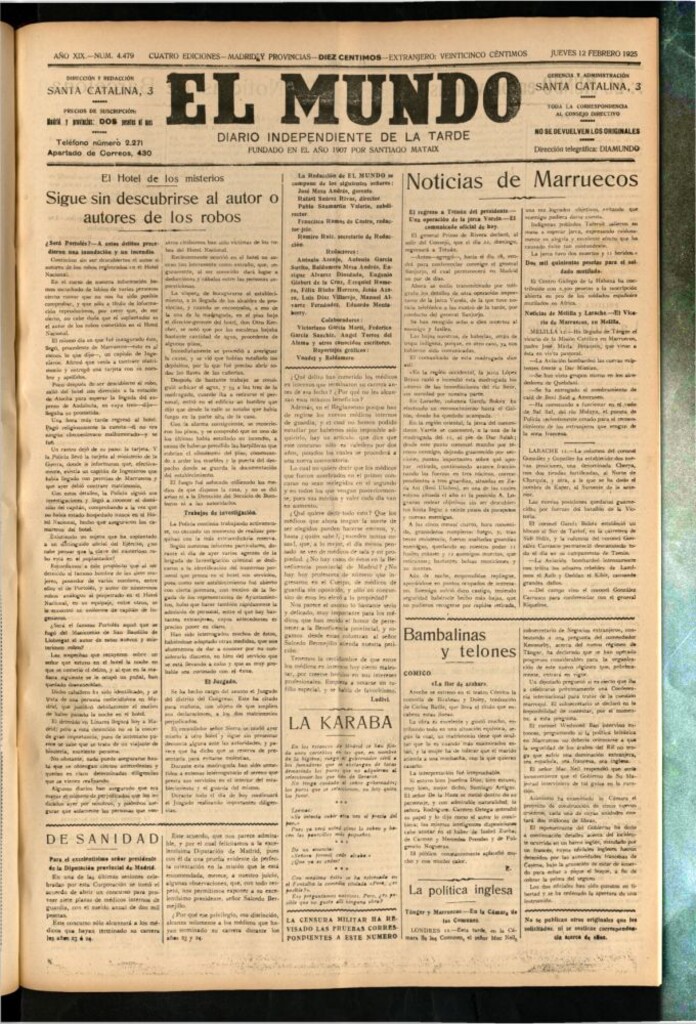 Miniatura de El Mundo del 12 de febrero de 1925