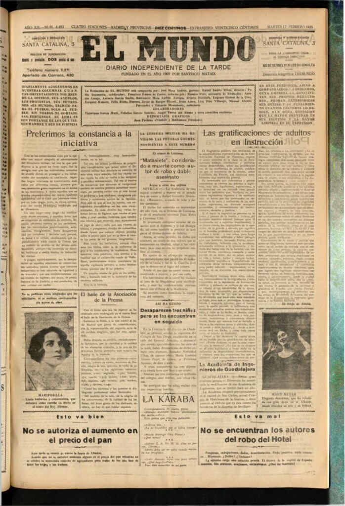 Miniatura de El Mundo del 17 de febrero de 1925