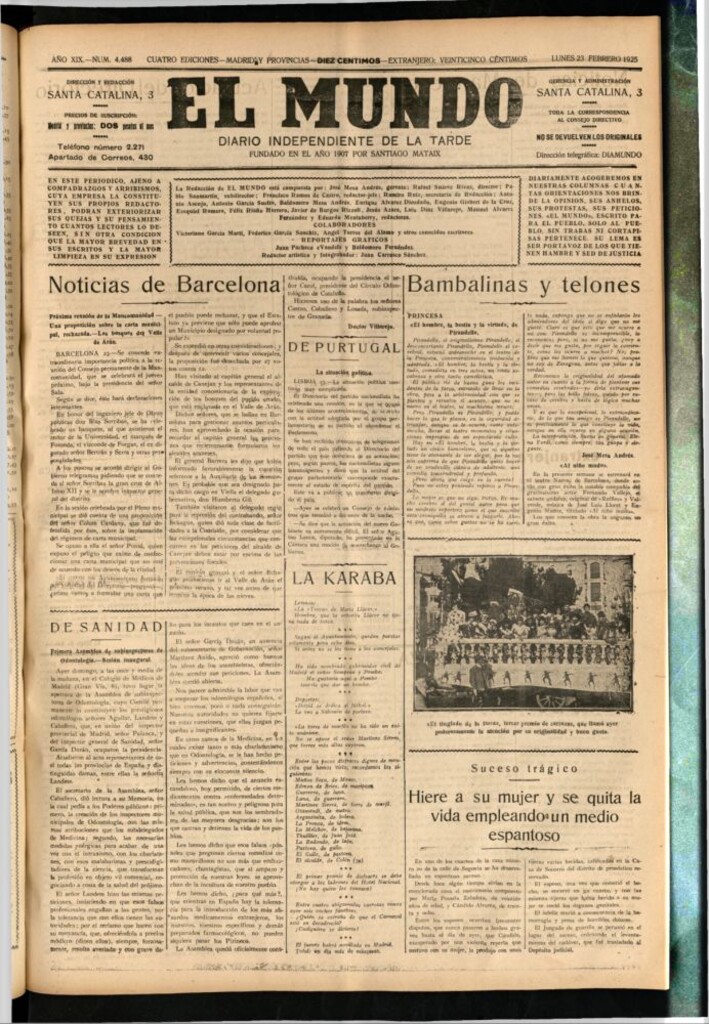Miniatura de El Mundo del 23 de febrero de 1925