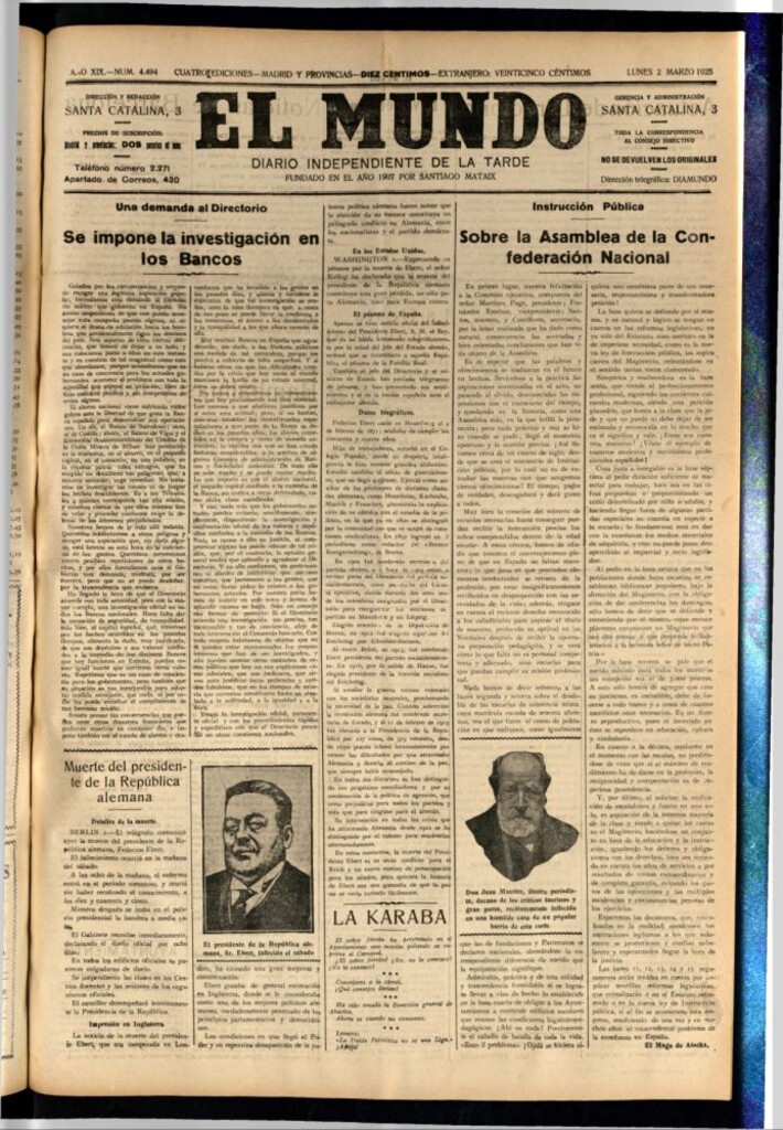 Miniatura de El Mundo del 2 de marzo de 1925