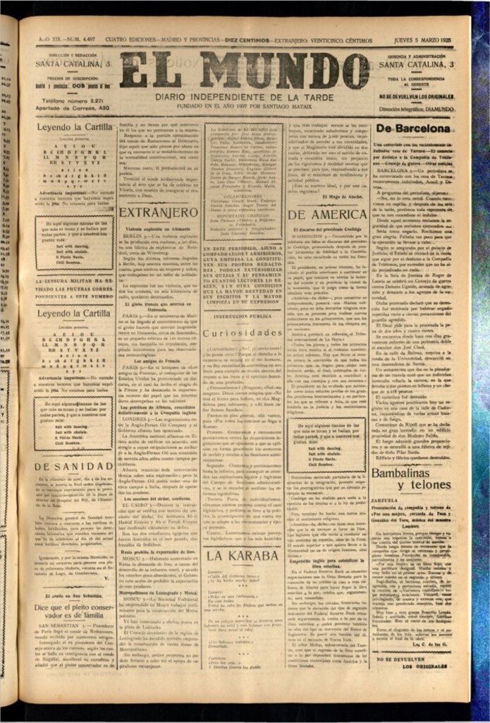 Miniatura de El Mundo del 5 de marzo de 1925