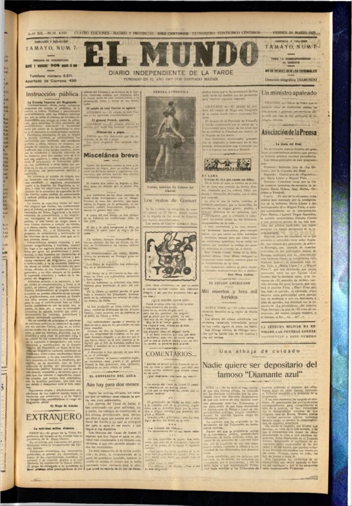 Miniatura de El Mundo del 20 de marzo de 1925