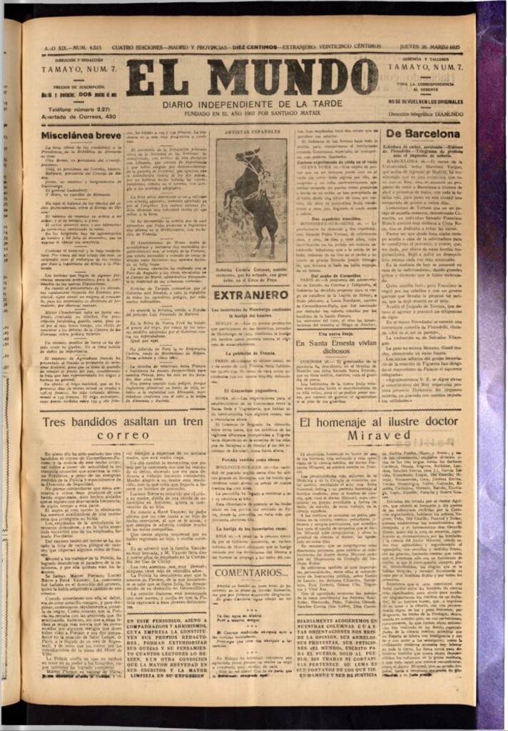Miniatura de El Mundo del 26 de marzo de 1925