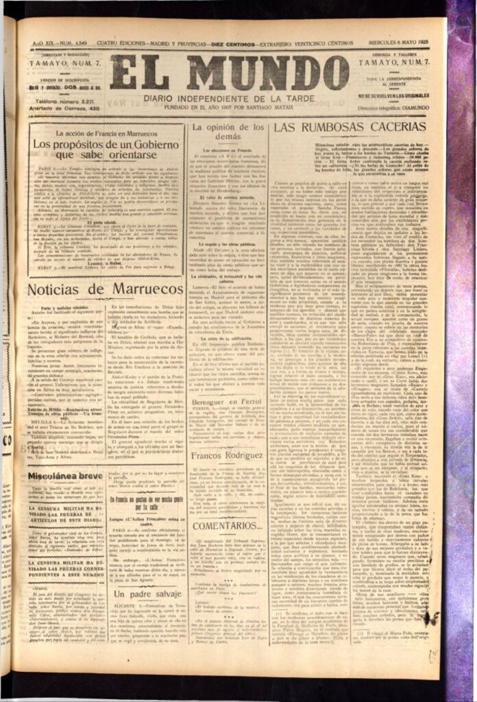Miniatura de El Mundo del 6 de mayo de 1925