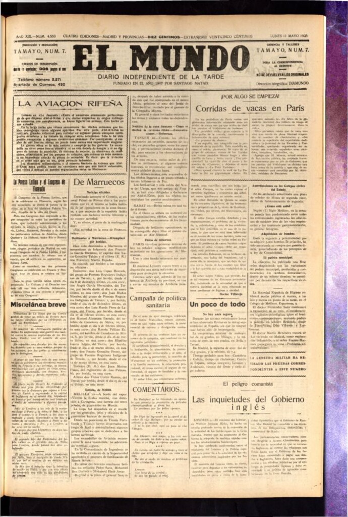 Miniatura de El Mundo del 11 de mayo de 1925