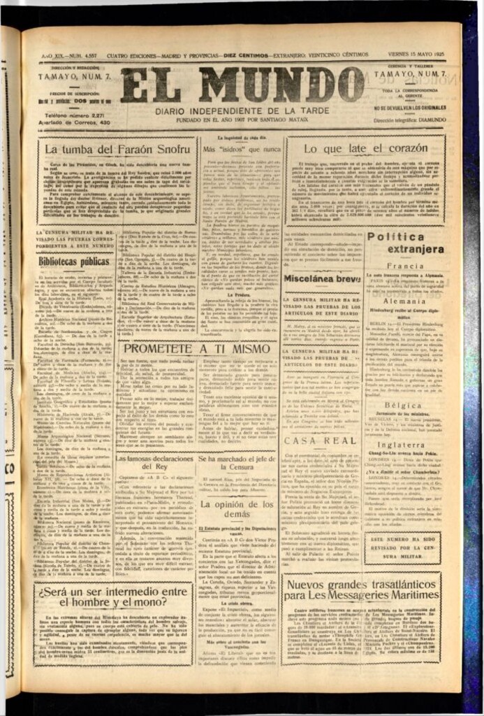 Miniatura de El Mundo del 15 de mayo de 1925
