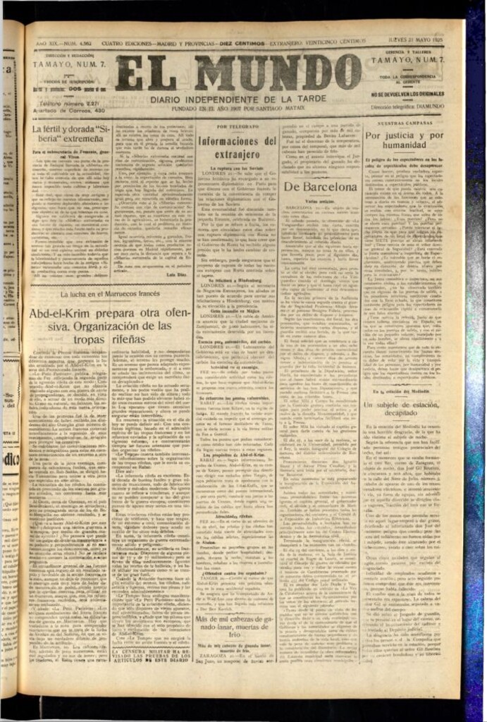 Miniatura de El Mundo del 21 de mayo de 1925