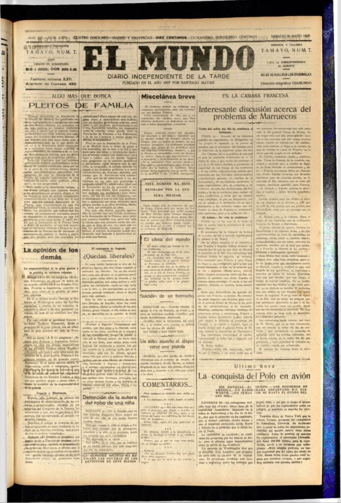 Miniatura de El Mundo del 30 de mayo de 1925