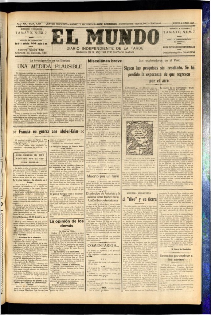 Miniatura de El Mundo del 4 de junio de 1925