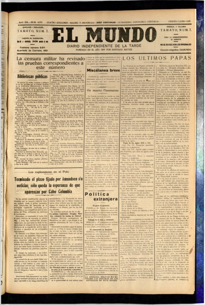 Miniatura de El Mundo del 5 de junio de 1925