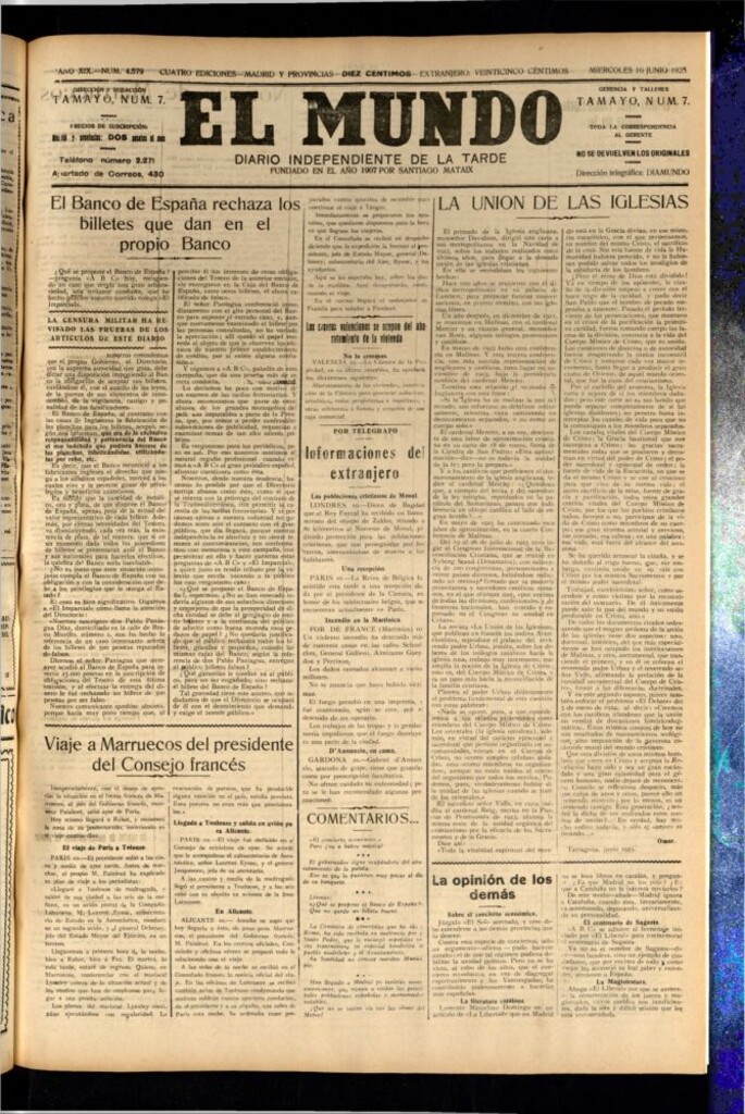Miniatura de El Mundo del 10 de junio de 1925