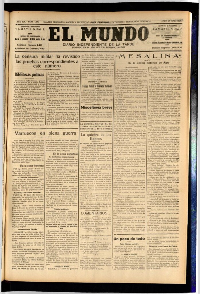 Miniatura de El Mundo del 15 de junio de 1925