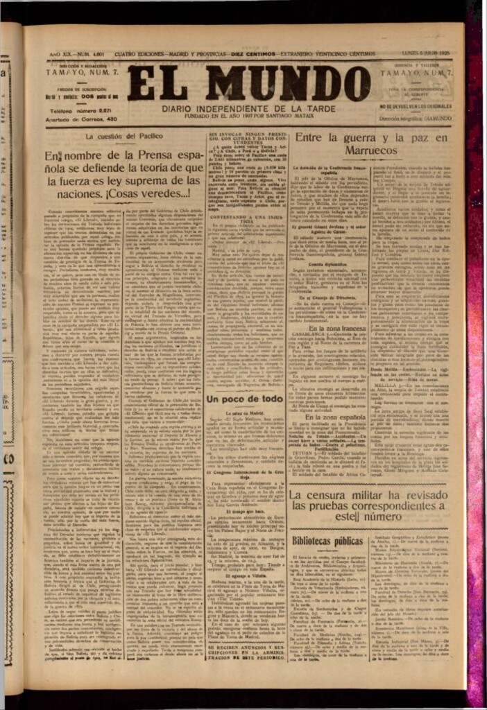 Miniatura de El Mundo del 6 de julio de 1925