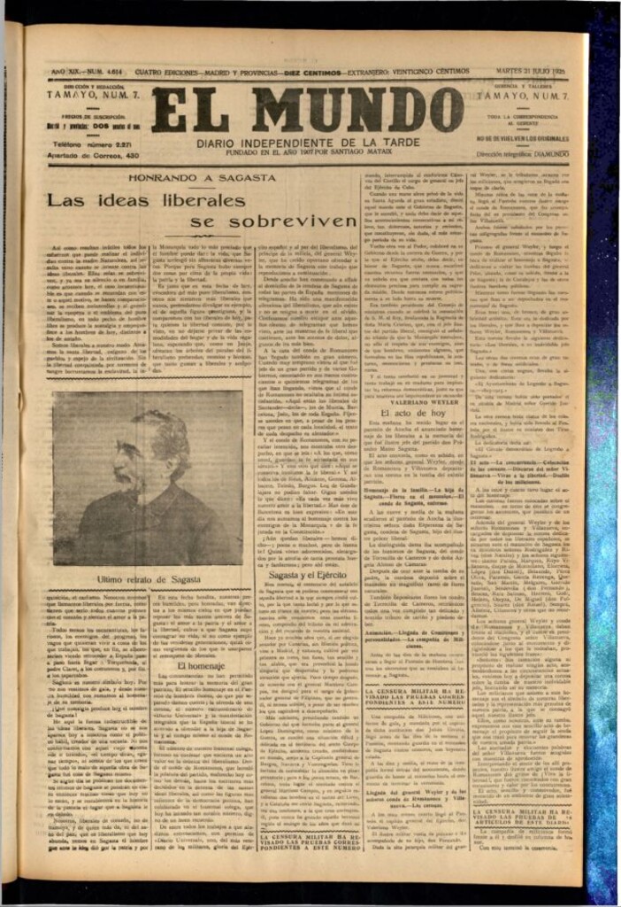 Miniatura de El Mundo del 21 de julio de 1925