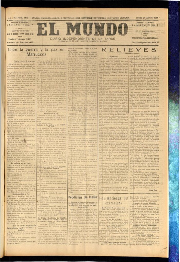 Miniatura de El Mundo del 24 de agosto de 1925