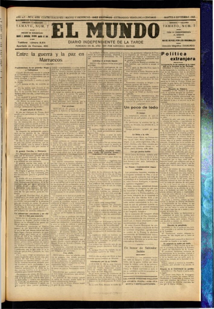 Miniatura de El Mundo del 8 de septiembre de 1925