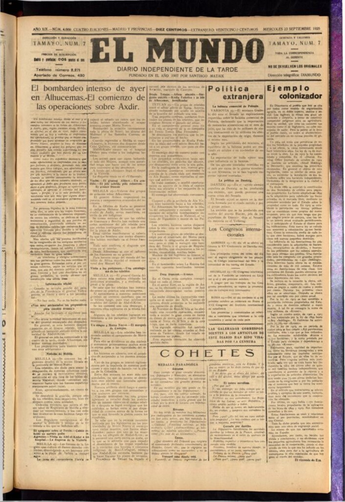 Miniatura de El Mundo del 23 de septiembre de 1925