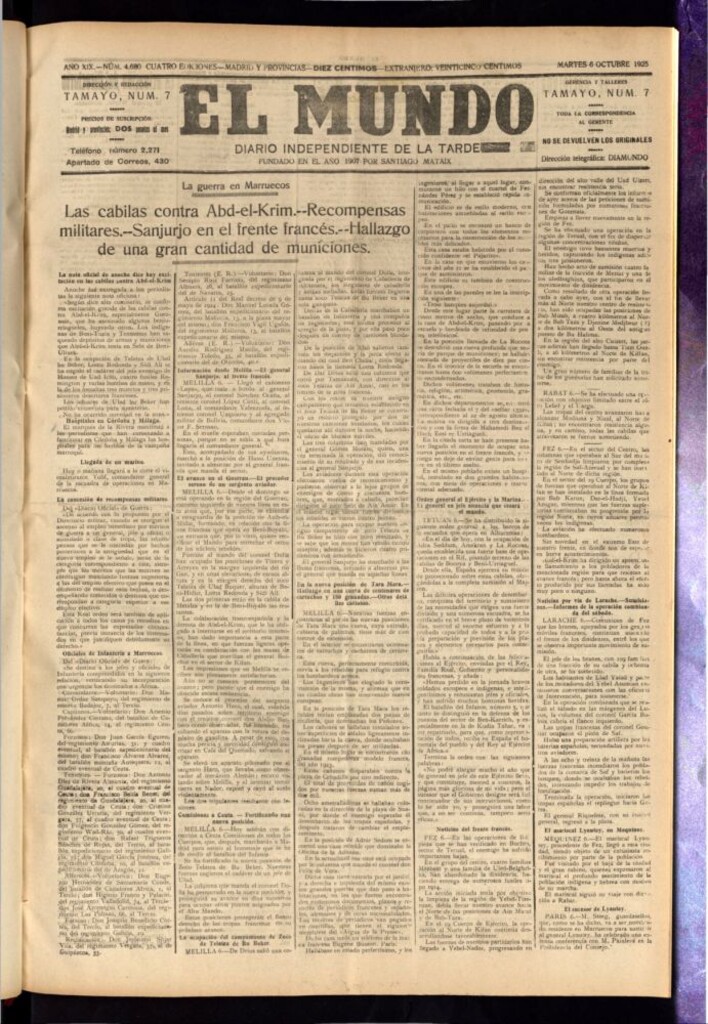 Miniatura de El Mundo del 6 de octubre de 1925