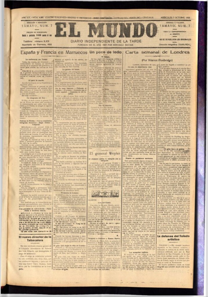 Miniatura de El Mundo del 7 de octubre de 1925