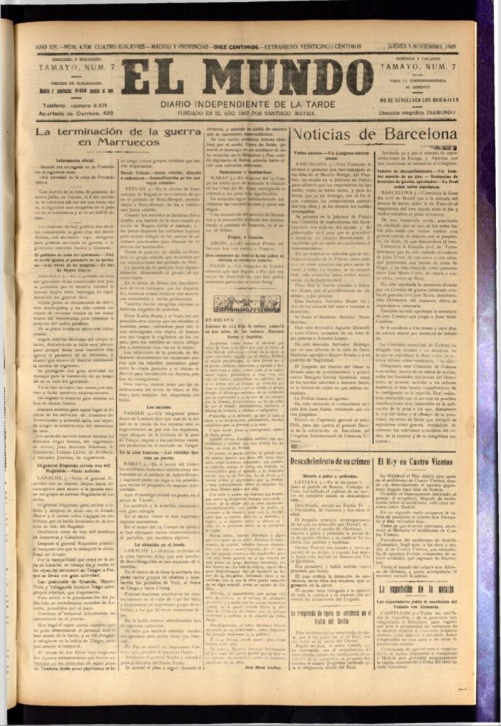 Miniatura de El Mundo del 5 de noviembre de 1925