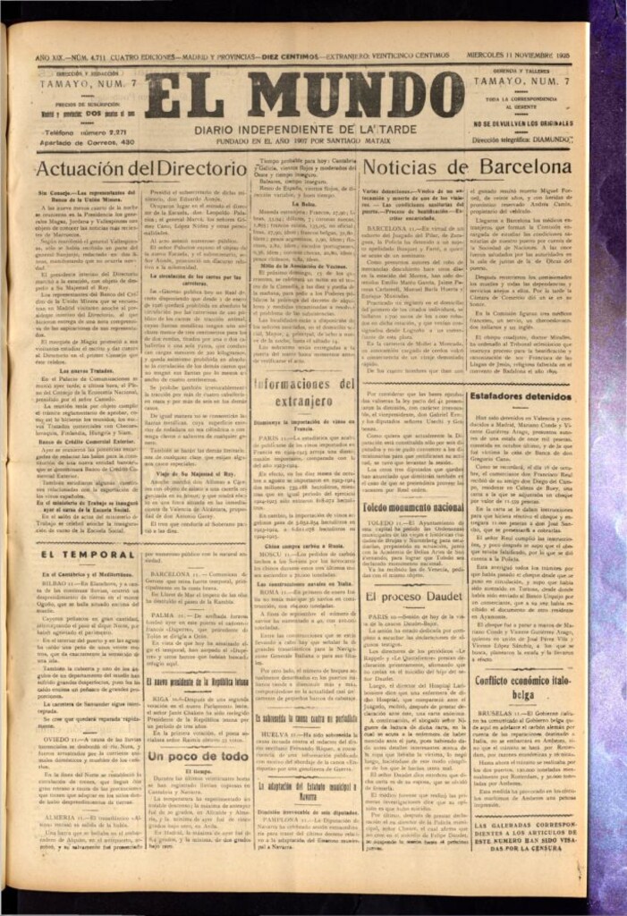 Miniatura de El Mundo del 11 de noviembre de 1925