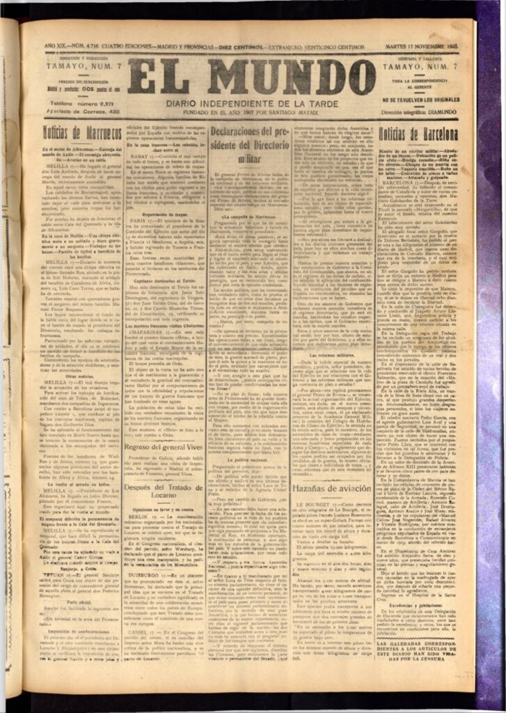 Miniatura de El Mundo del 17 de noviembre de 1925