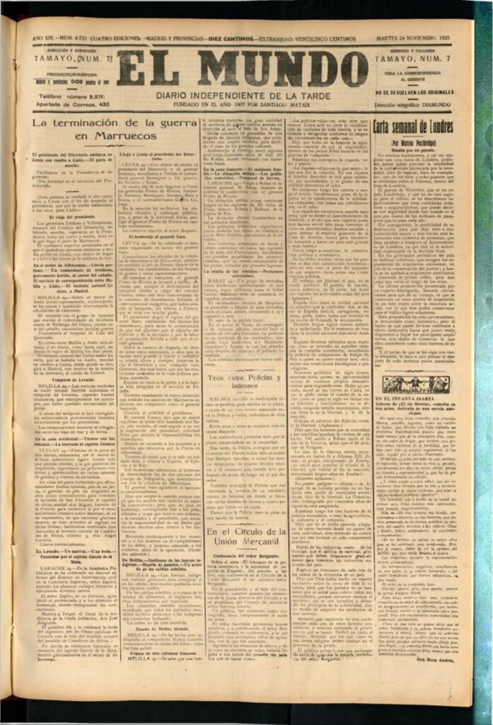 Miniatura de El Mundo del 24 de noviembre de 1925