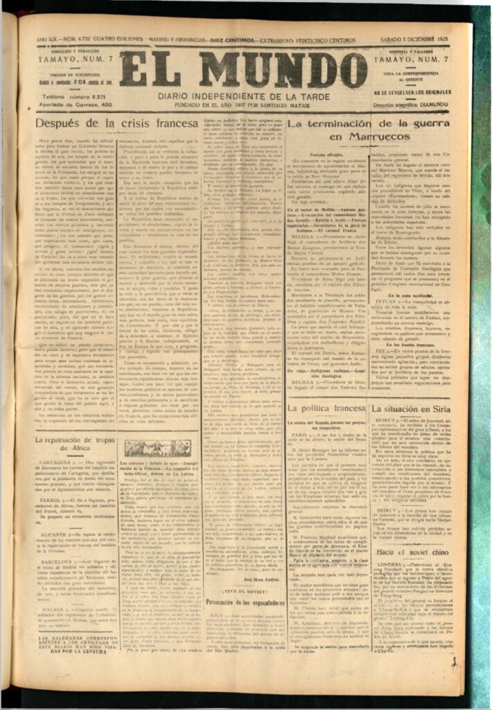 Miniatura de El Mundo del 5 de diciembre de 1925