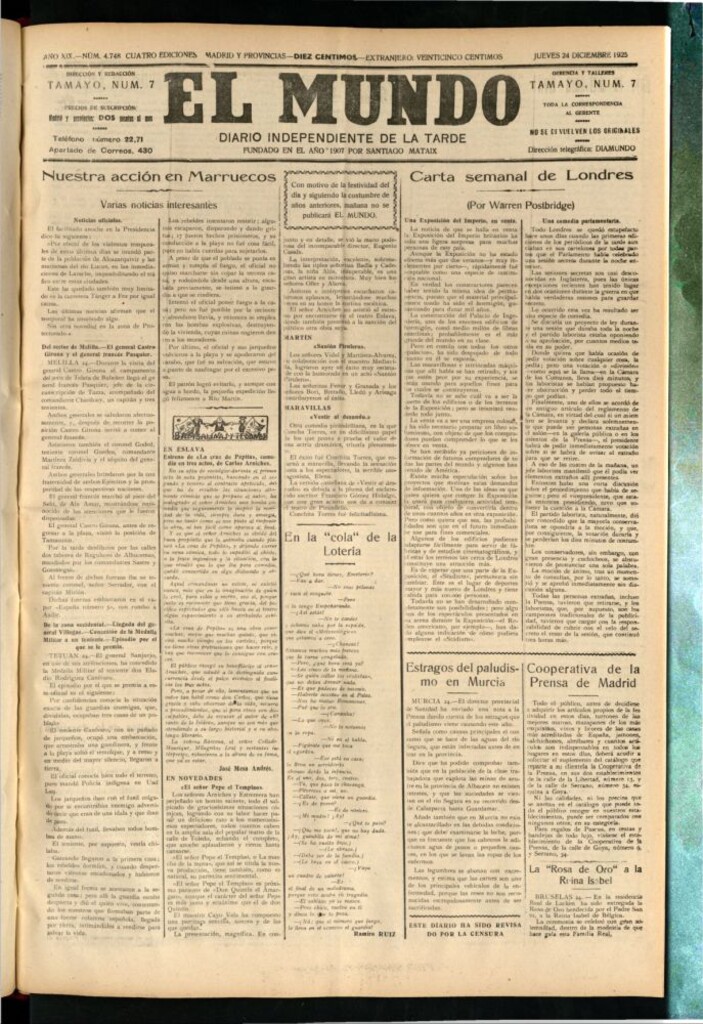 Miniatura de El Mundo del 24 de diciembre de 1925
