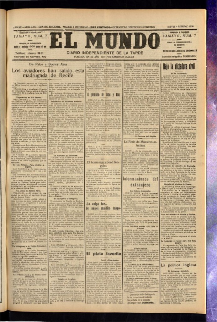 Miniatura de El Mundo del 4 de febrero de 1926