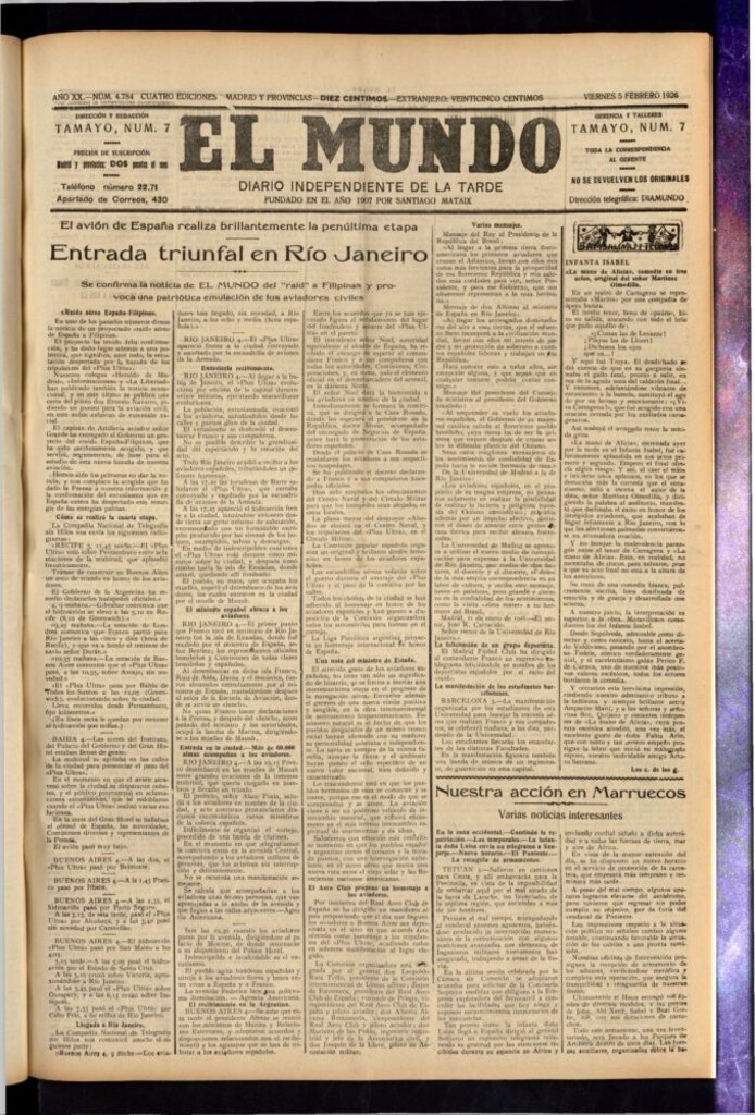 Miniatura de El Mundo del 5 de febrero de 1926