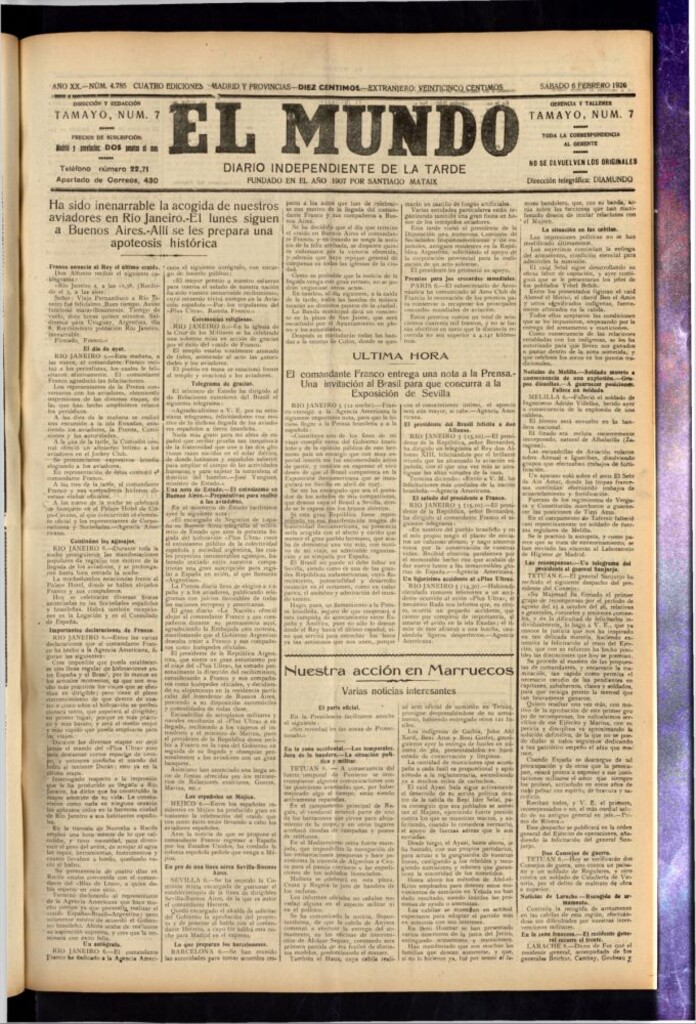 Miniatura de El Mundo del 6 de febrero de 1926