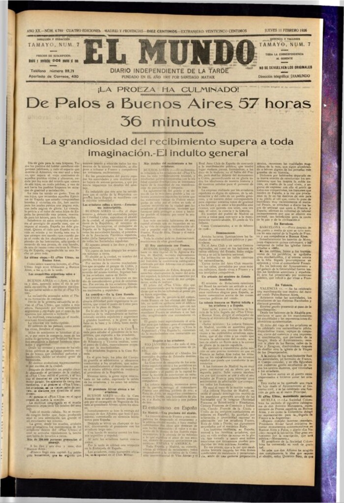 Miniatura de El Mundo del 11 de febrero de 1926