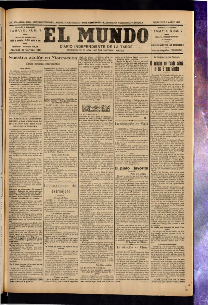 Miniatura de El Mundo del 3 de marzo de 1926