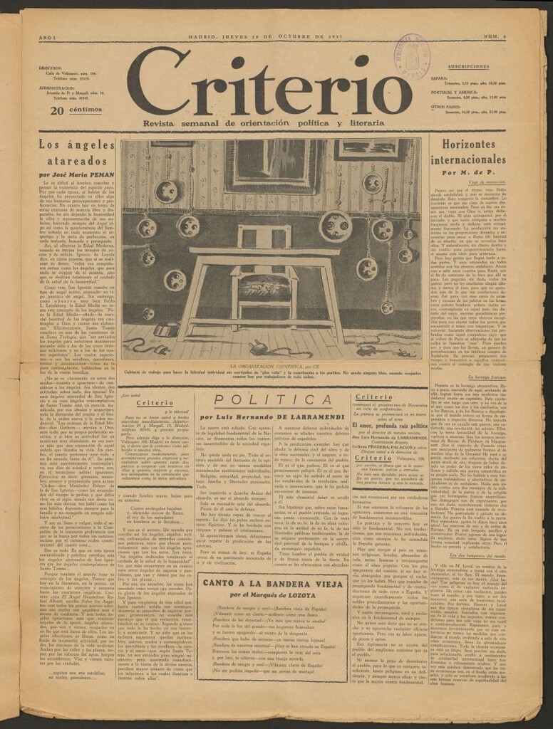 Miniatura de Criterio : revista semanal de orientación política y literaria del 29 de octubre de 1931