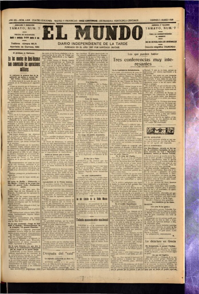 Miniatura de El Mundo del 5 de marzo de 1926