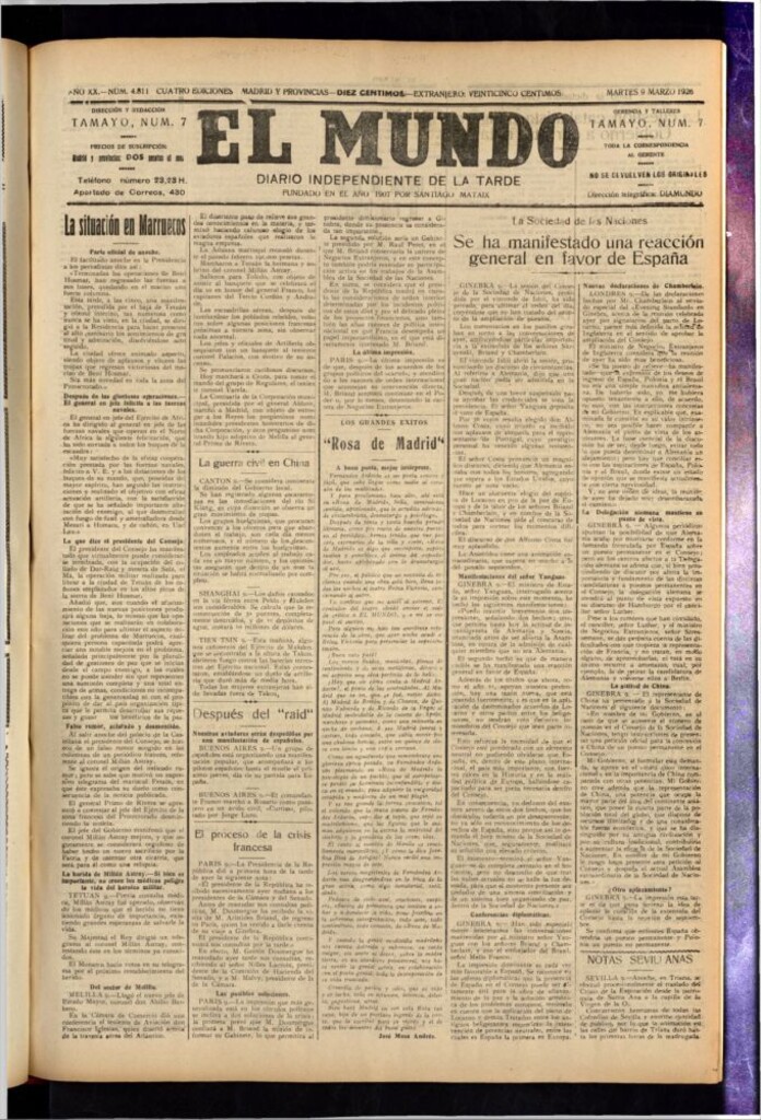 Miniatura de El Mundo del 9 de marzo de 1926